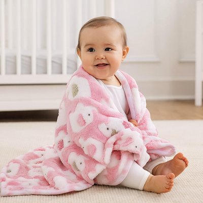 Couverture bébé rose pour fille