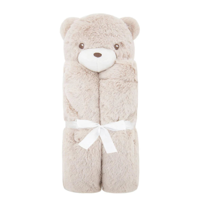Couverture polaire bébé beige avec tête d’ours