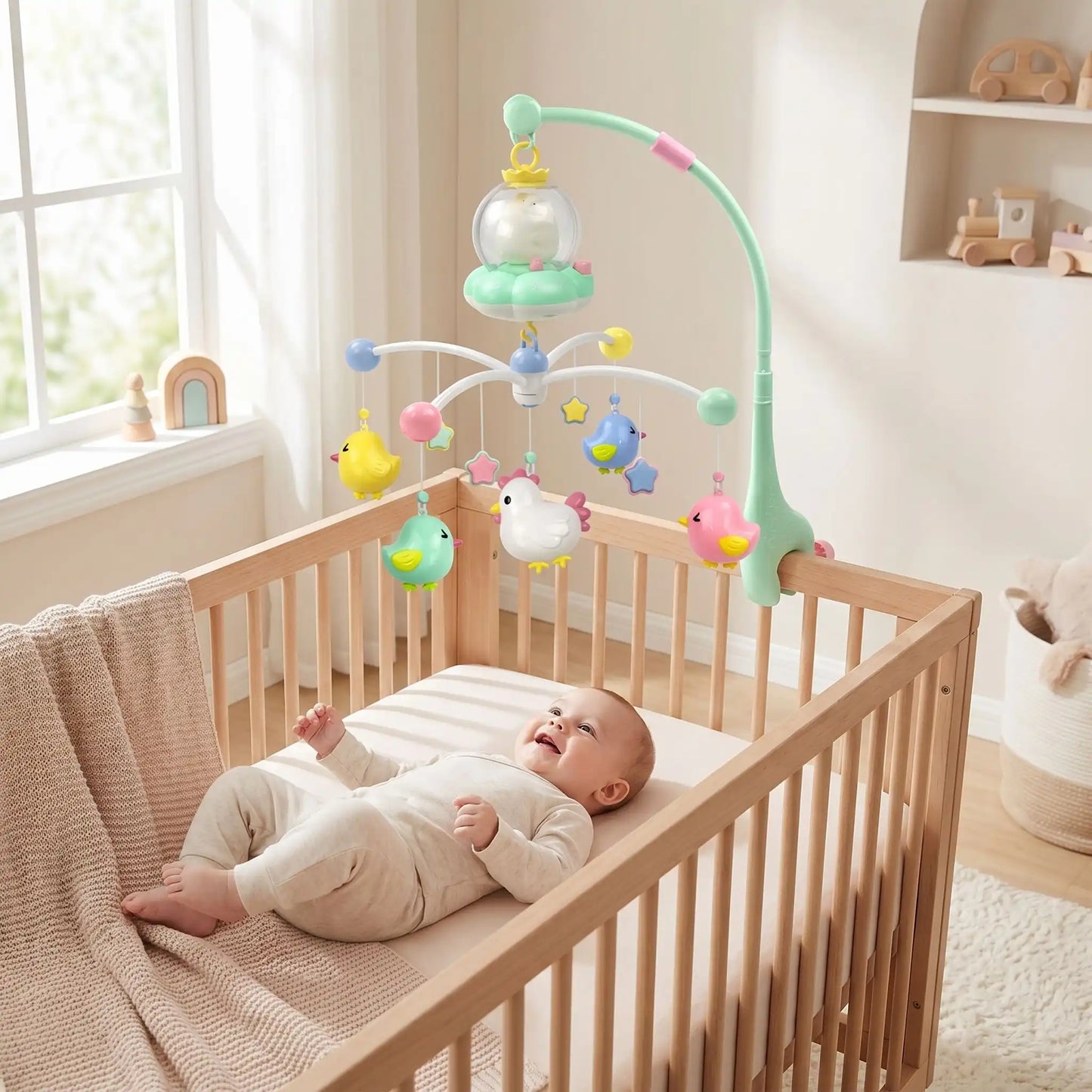 mobile lit bébé musical et lumineux - Nuit Magique™