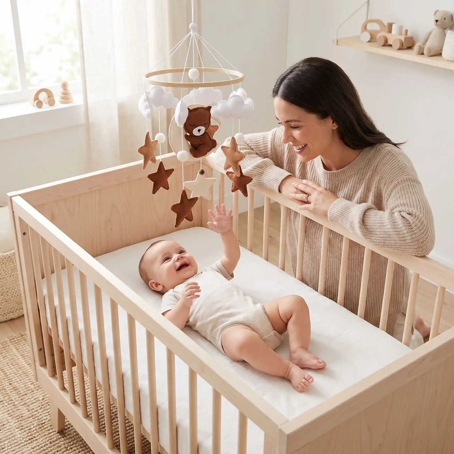 Mobile étoile en bois – Apaisant
