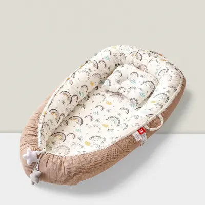 Nid de bébé réducteur de lit taupe avec oreiller