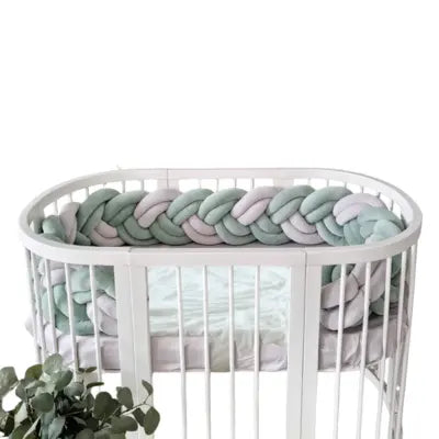 Tresse de lit bebe | Vert Blanc Étoile de bébé