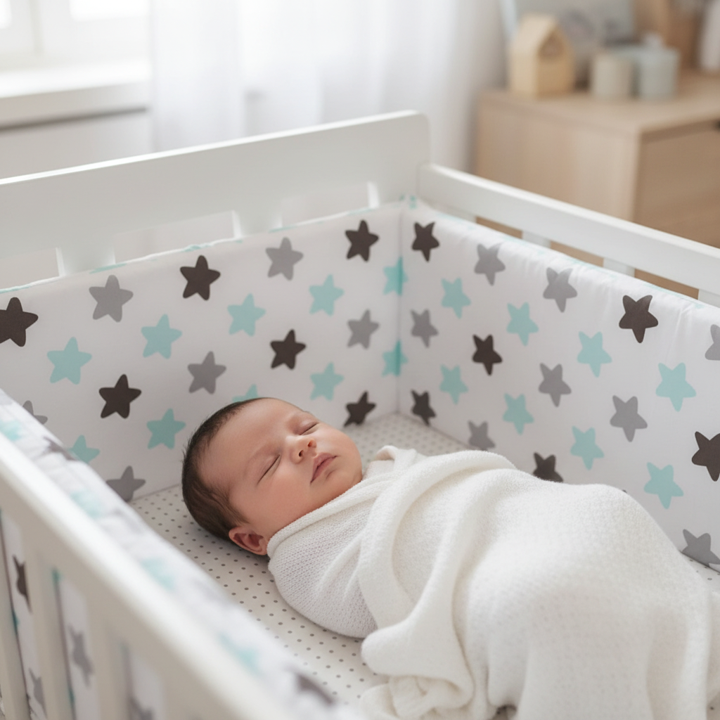 Bébé endormi tour de lit étoiles