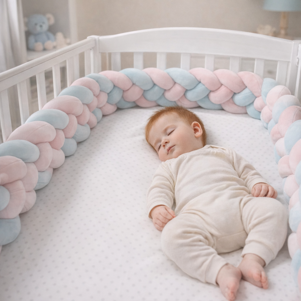 bebe-endormi-tour-de-lit-bebe-tresse