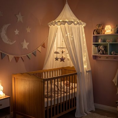 Ciel de lit en toile de mousseline