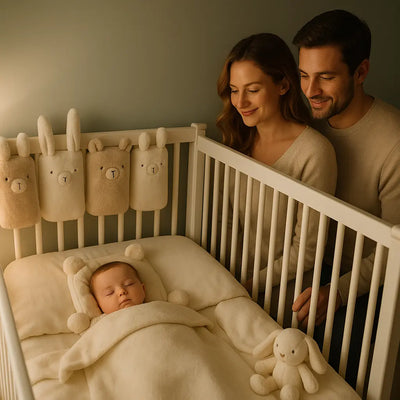 tour de lit bébé en coton beige