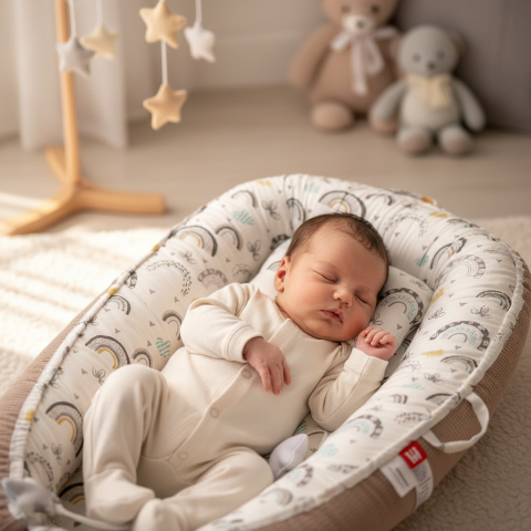 Bébé dors dans un nid bébé taupe