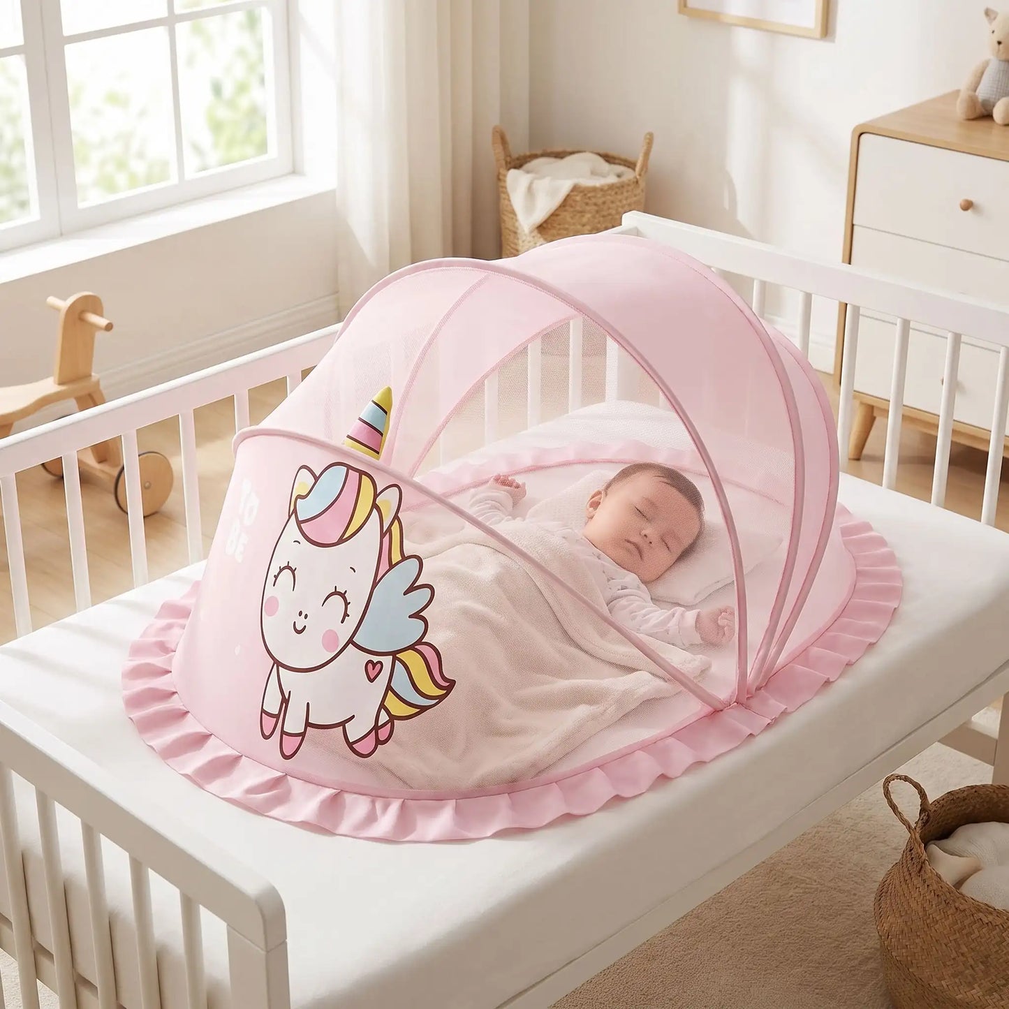 Bebe_dormant_dans_moustiquaire_lit_bebe_pliable