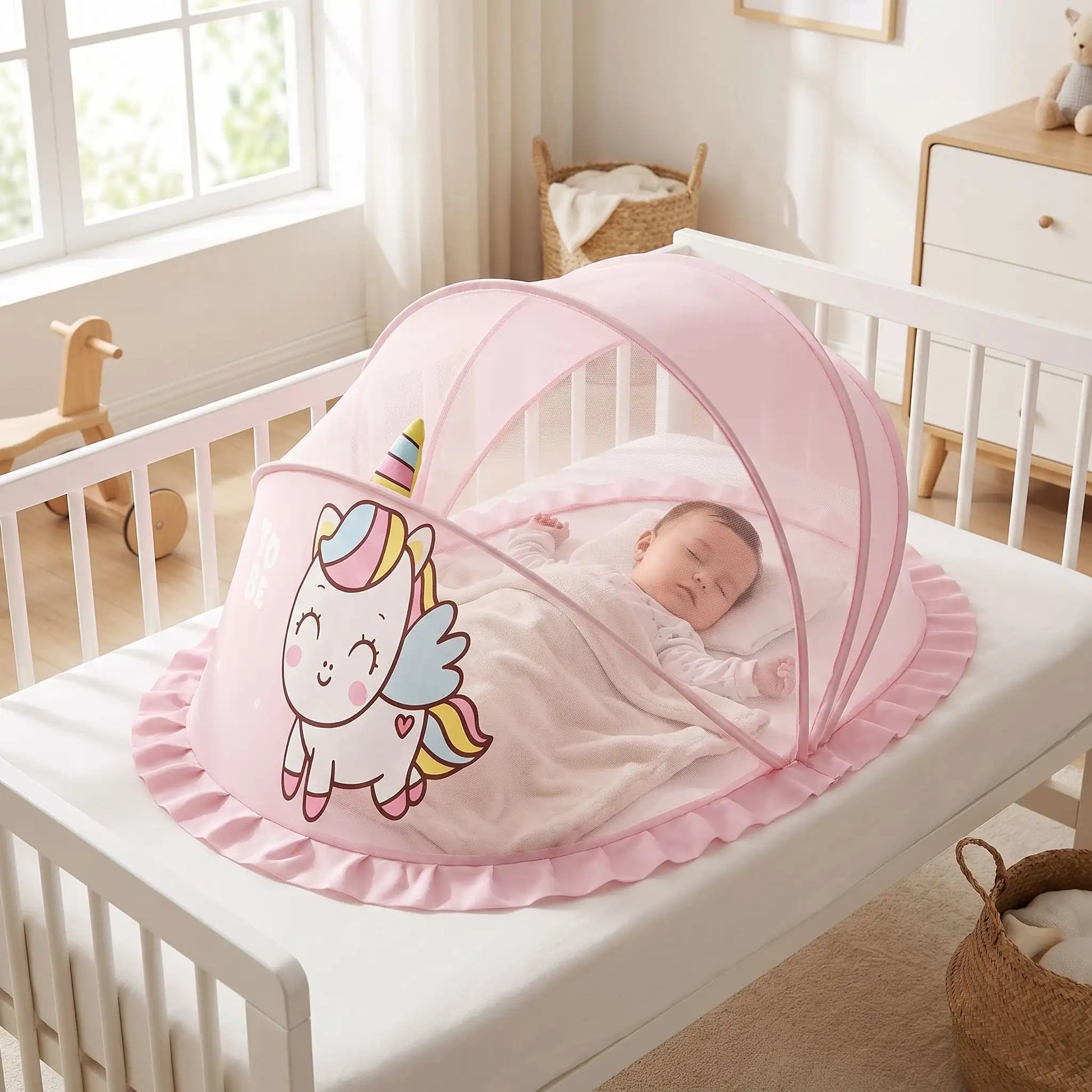 Bebe_dormant_dans_moustiquaire_lit_bebe_pliable