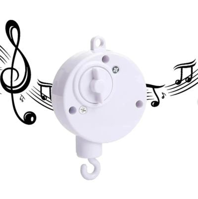 Boite a musique blanche a remontoir manuel pour mobile bebe