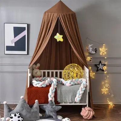 Ciel de lit bébé moustiquaire marron