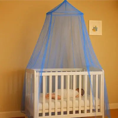 Ciel de lit pour bébé moustiquaire bleu