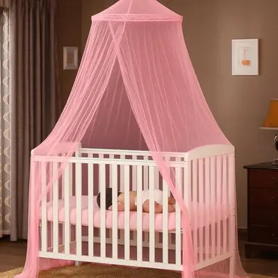Ciel de lit pour bébé moustiquaire rose