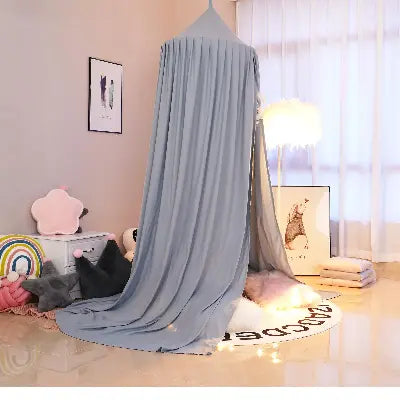 Ciel de lit pour bebe et enfant bleu pierre