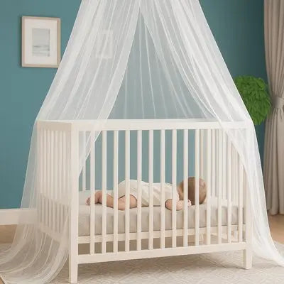 Ciel de lit pour bébé moustiquaire blanc