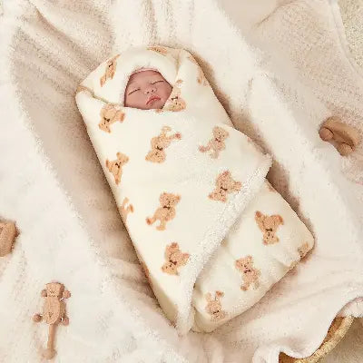 Couverture bebe Polaire beige 75×100 cm
