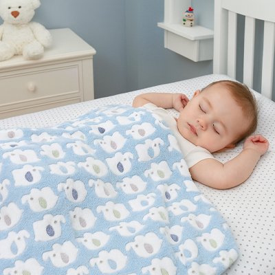 Couverture bébé bleu 