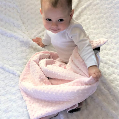 Couverture bébé doux 70x50 cm rose