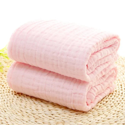 Couverture bébé naissance en mousseline rose
