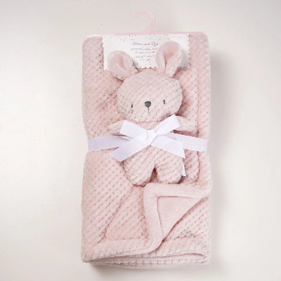Couverture bébé polaire rose avec motifs doux idéale pour le confort des tout-petits