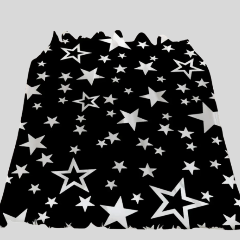 Couverture étoile pour bébé noire à étoiles blanches