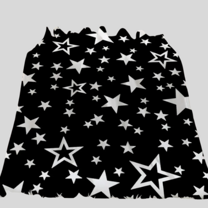 Couverture étoile pour bébé noire à étoiles blanches