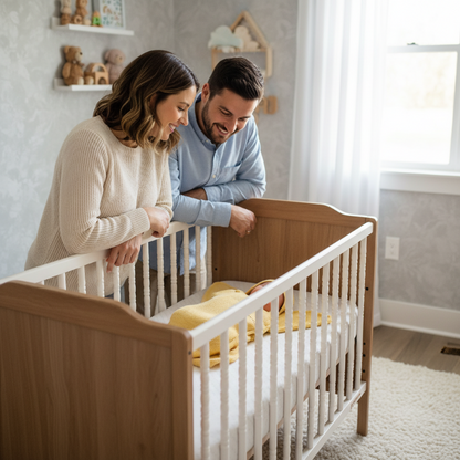 Couverture étoile pour bébé parents penchés de leur bébé