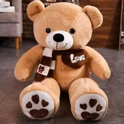 Doudou en peluche nounours géant brun clair