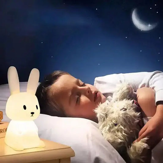 Enfant endormi avec veilleuse bebe silicone Design lapin mignon