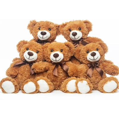 Lot d'ours en peluche marron doré
