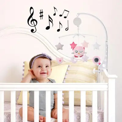 Mobile Bébé Étoile musical  360° fille avec figurines célestes et bébé dans son lit