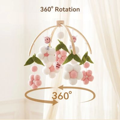 Mobile musical bébé fille rotation 360 degrés