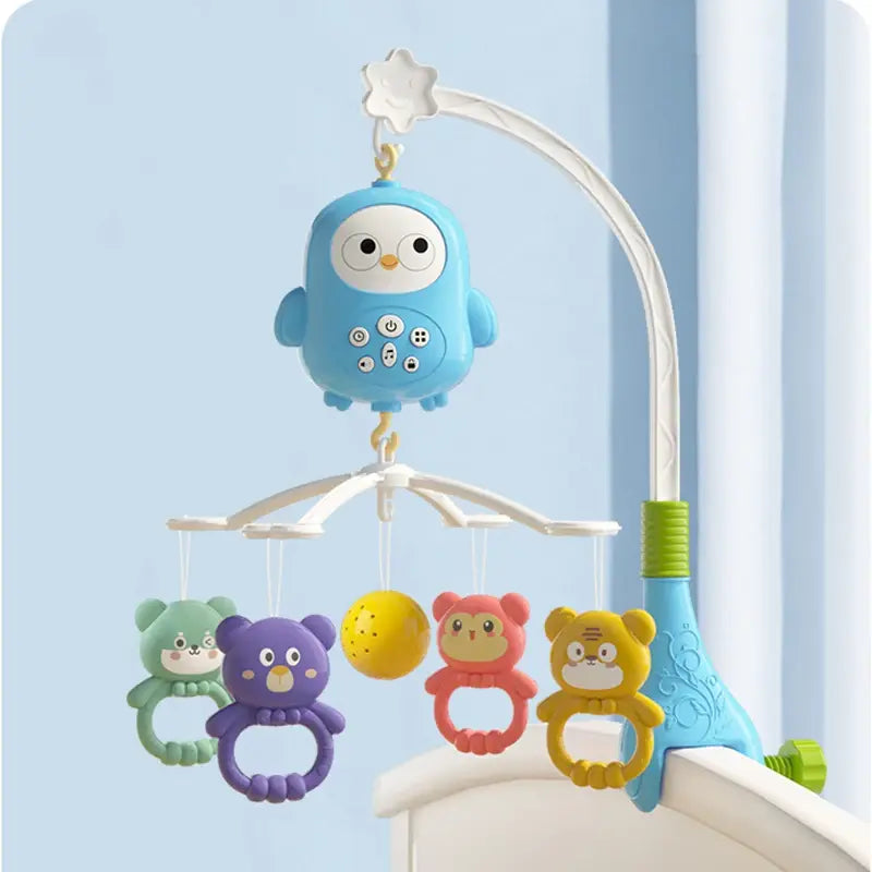 Mobile musical bébé lumineux rotation 360° – coloris bleu| Étoile de bébé