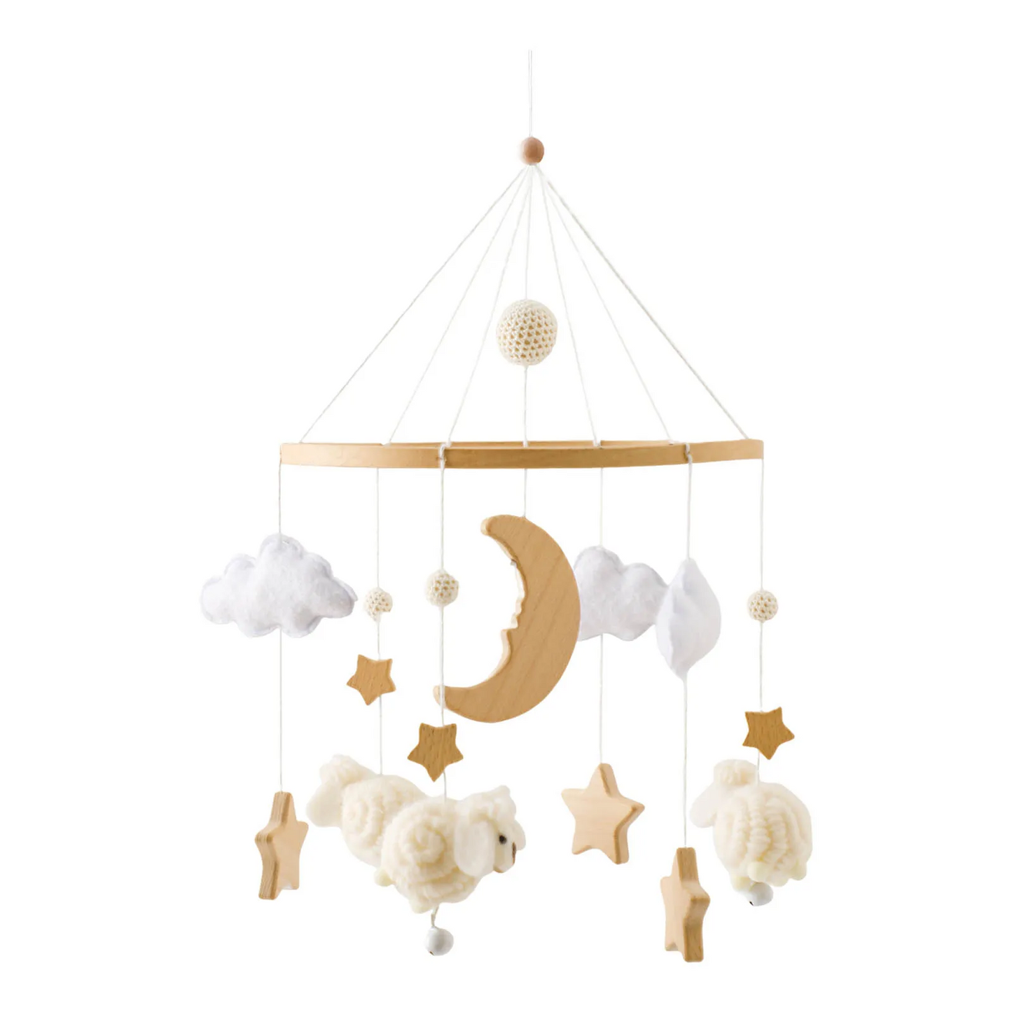 Mobile musical bébé artisanal en bois