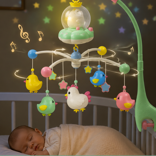 mobile lit bébé musical et lumineux - Nuit Magique™