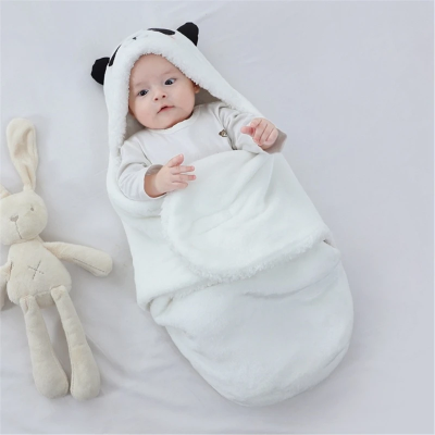 Nid d'ange bébé hiver blanc enveloppant en peluche et polaire