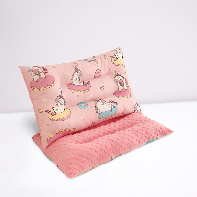 Oreiller enfant rose avec imprimé rembourrage en coton 