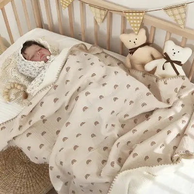 Plaid bébé en coton arc-en-ciel