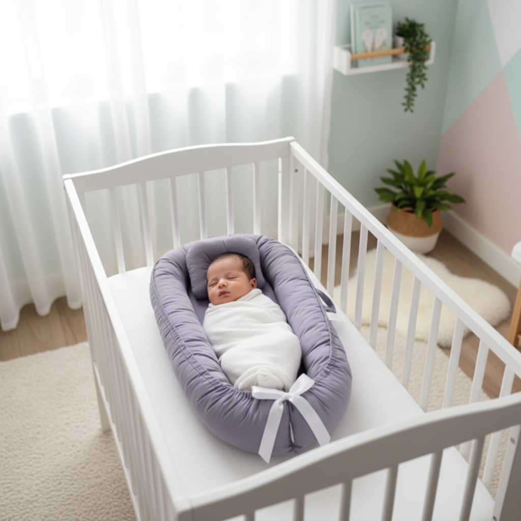 Réducteur de lit bébé lavande