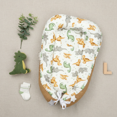 Réducteur de lit évolutif en coton motif dinosaures