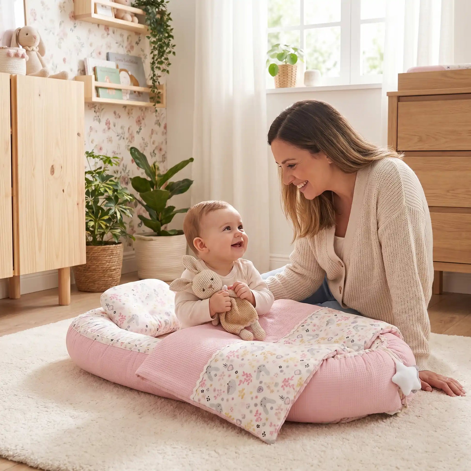 Reducteur de lit bebe fille avec coussin intégré.
