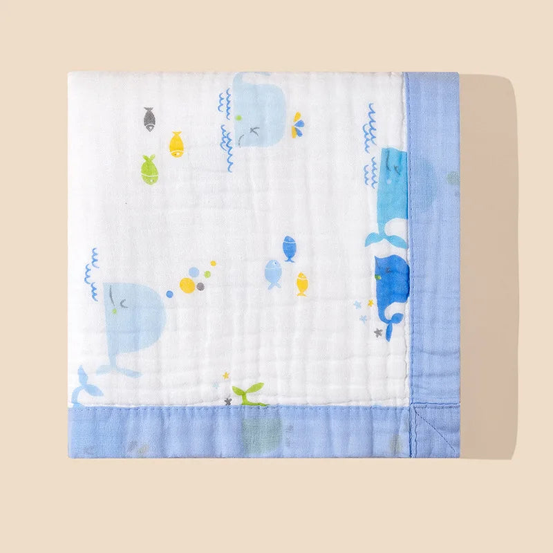 Couvertures pour bébé 6 couches 100% gaze de coton, enveloppe respirante pour bébé, douce et absorbante, couverture d'emmaillotage pour nouveau-né, serviette de bain pour bébé de dessin animé