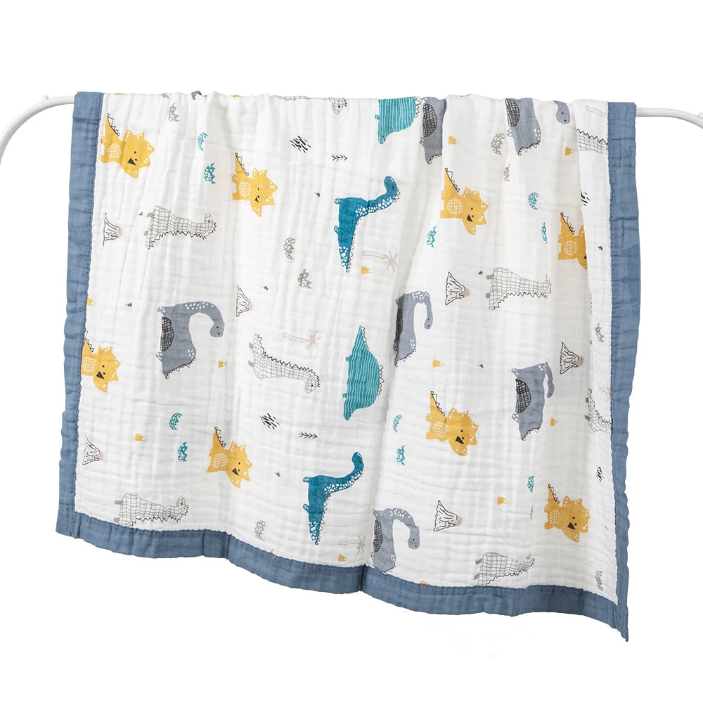Couvertures pour bébé 6 couches 100% gaze de coton, enveloppe respirante pour bébé, douce et absorbante, couverture d'emmaillotage pour nouveau-né, serviette de bain pour bébé de dessin animé