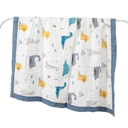 Couvertures pour bébé 6 couches 100% gaze de coton, enveloppe respirante pour bébé, douce et absorbante, couverture d'emmaillotage pour nouveau-né, serviette de bain pour bébé de dessin animé