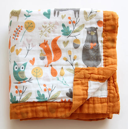 Couvertures pour bébé 6 couches 100% gaze de coton, enveloppe respirante pour bébé, douce et absorbante, couverture d'emmaillotage pour nouveau-né, serviette de bain pour bébé de dessin animé