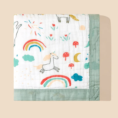 Couvertures pour bébé 6 couches 100% gaze de coton, enveloppe respirante pour bébé, douce et absorbante, couverture d'emmaillotage pour nouveau-né, serviette de bain pour bébé de dessin animé