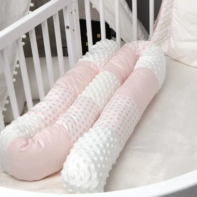 Tour de lit 250 cm en coton respirant et velours,