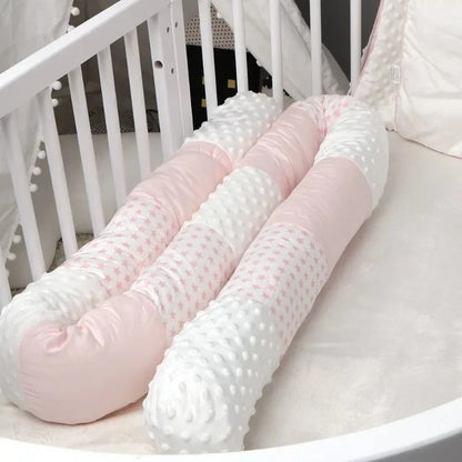 Tour de lit 250 cm en coton respirant et velours,