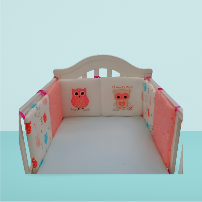 Tour de lit bébé classique rose hibou pare-chocs de berceau