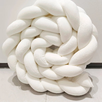 Tour de lit bébé tresse blanc